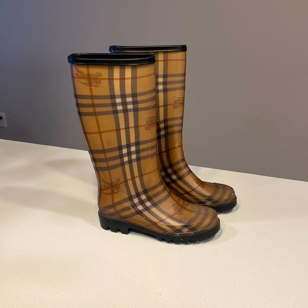 Burberry Plaid Rain Boots